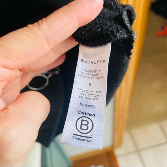 Athleta Cozy Karma Side Zip Funnel Neck Pullover Black Size Small - Picture 6 of 7